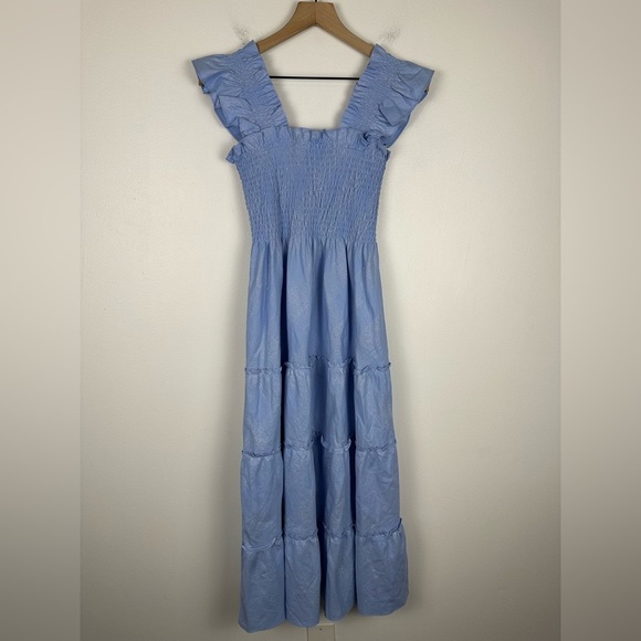 Hill House The Ellie Blue Metallic Nap Midi Dress Size XS - Picture 5 of 7